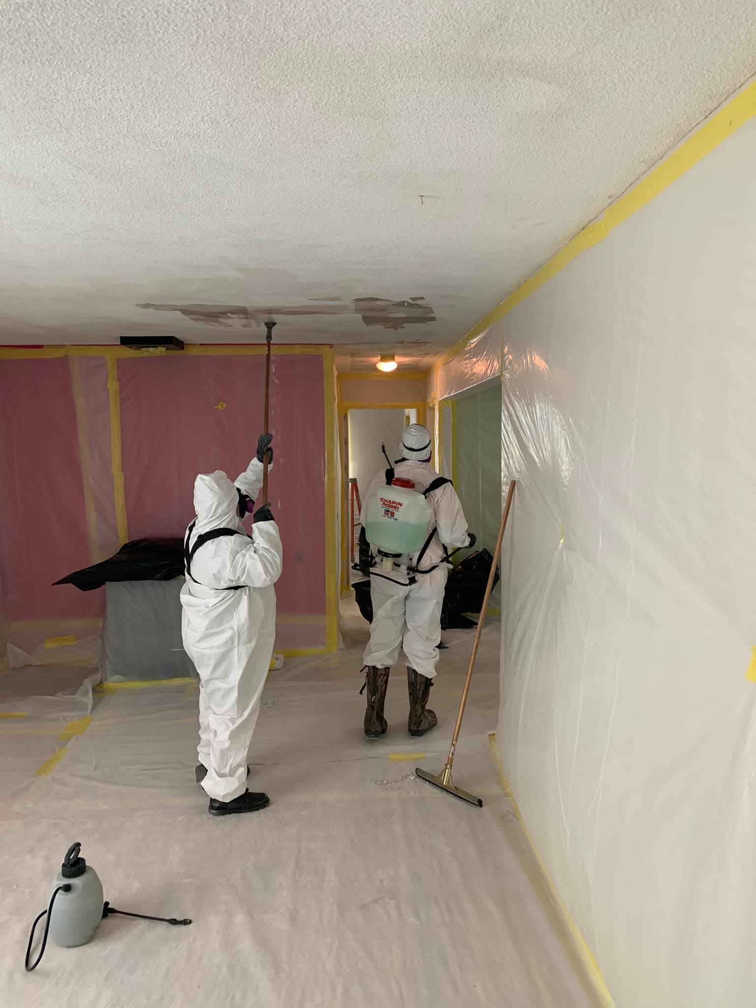 Scrapping asbestos-containing popcorn ceiling
